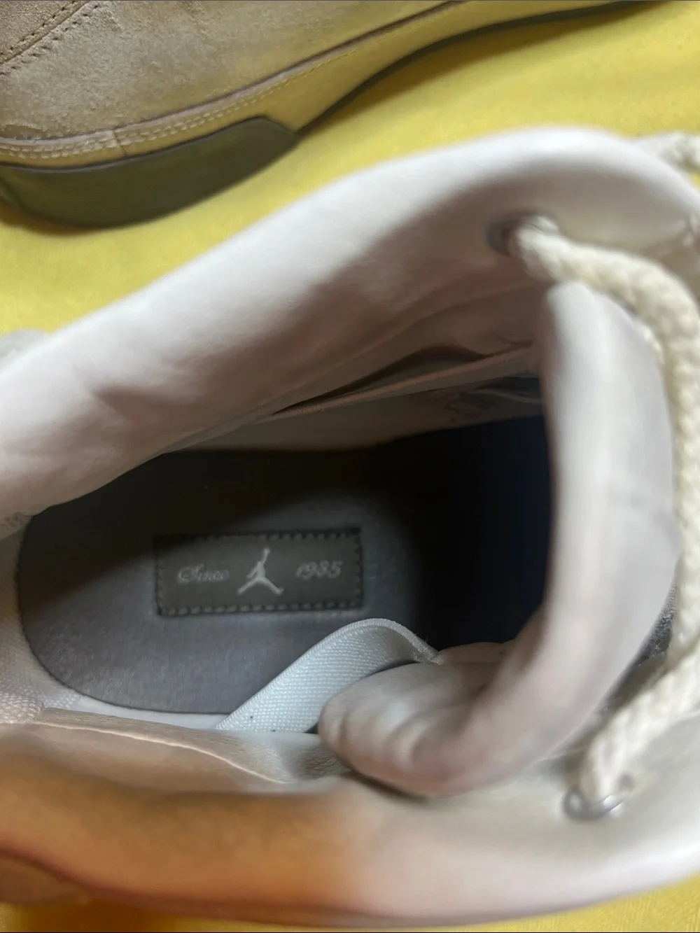Jordan Men’s Off-White Suede High-Top Sneakers
